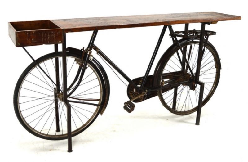 Rustic Bike Display Table near smithtown