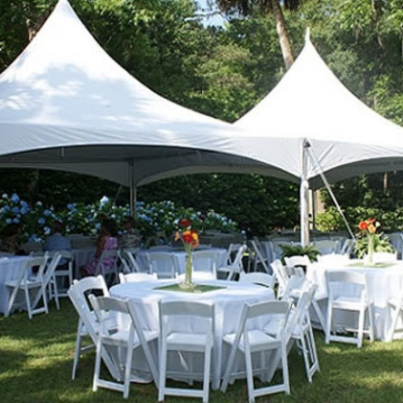 High peak Tent with Garden Chairs wedding rental brookhaven