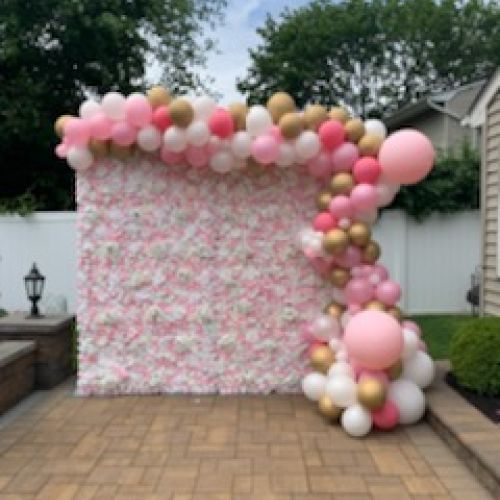 flower and ballon backdrop long island events
