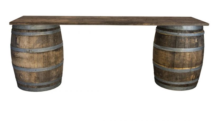 Double Barrel Table rental for weddings and events near Brookhaven.