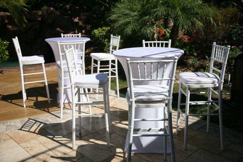 Description: The White Chiavari Bar Stool combines elegance and functionality, making it perfect for upscale events, cocktail parties, and receptions in Long Island.  Alt Text: White Chiavari bar stool rental for elegant events and cocktail parties suffolk county